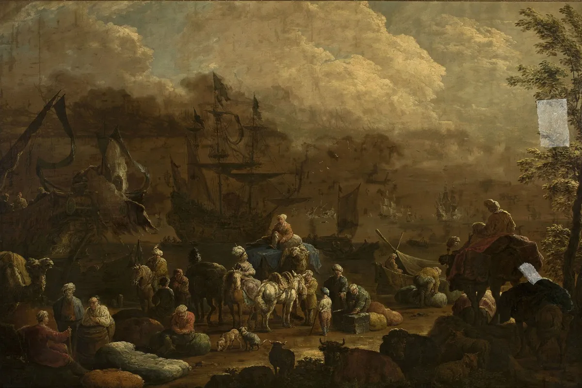 At An Eastern Port by Hendrik van Minderhout - Canvas Print