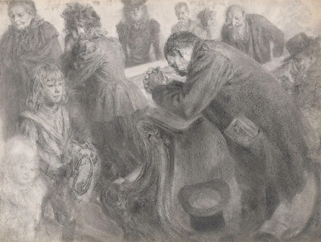 At Church by Adolph von Menzel - Canvas Print