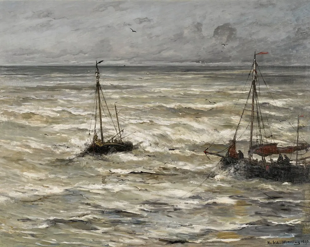 At Sea 3 by Hendrik Willem Mesdag - Canvas Print