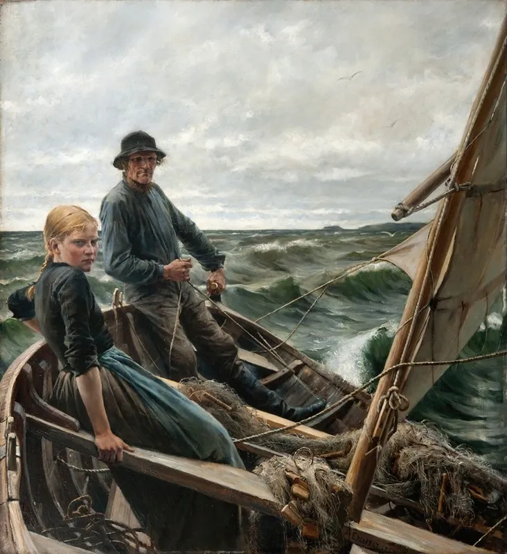 At Sea 4 by Albert Edelfelt - Canvas Print