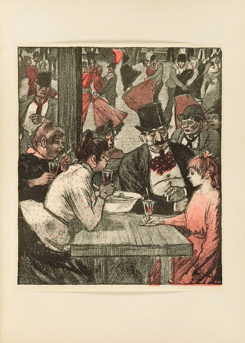 At The Ball 4 by Théophile Alexandre Steinlen - Canvas Print