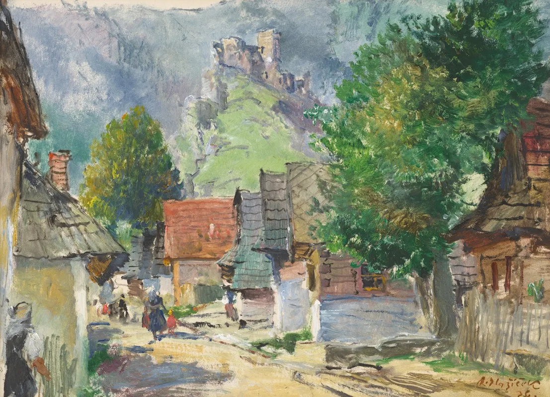 At The Foot Of Strecno by Oldřich Blažíček - Canvas Print