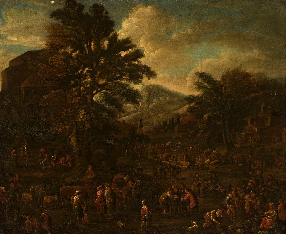 At The Market 13 by Peeter van Bredael - Canvas Print