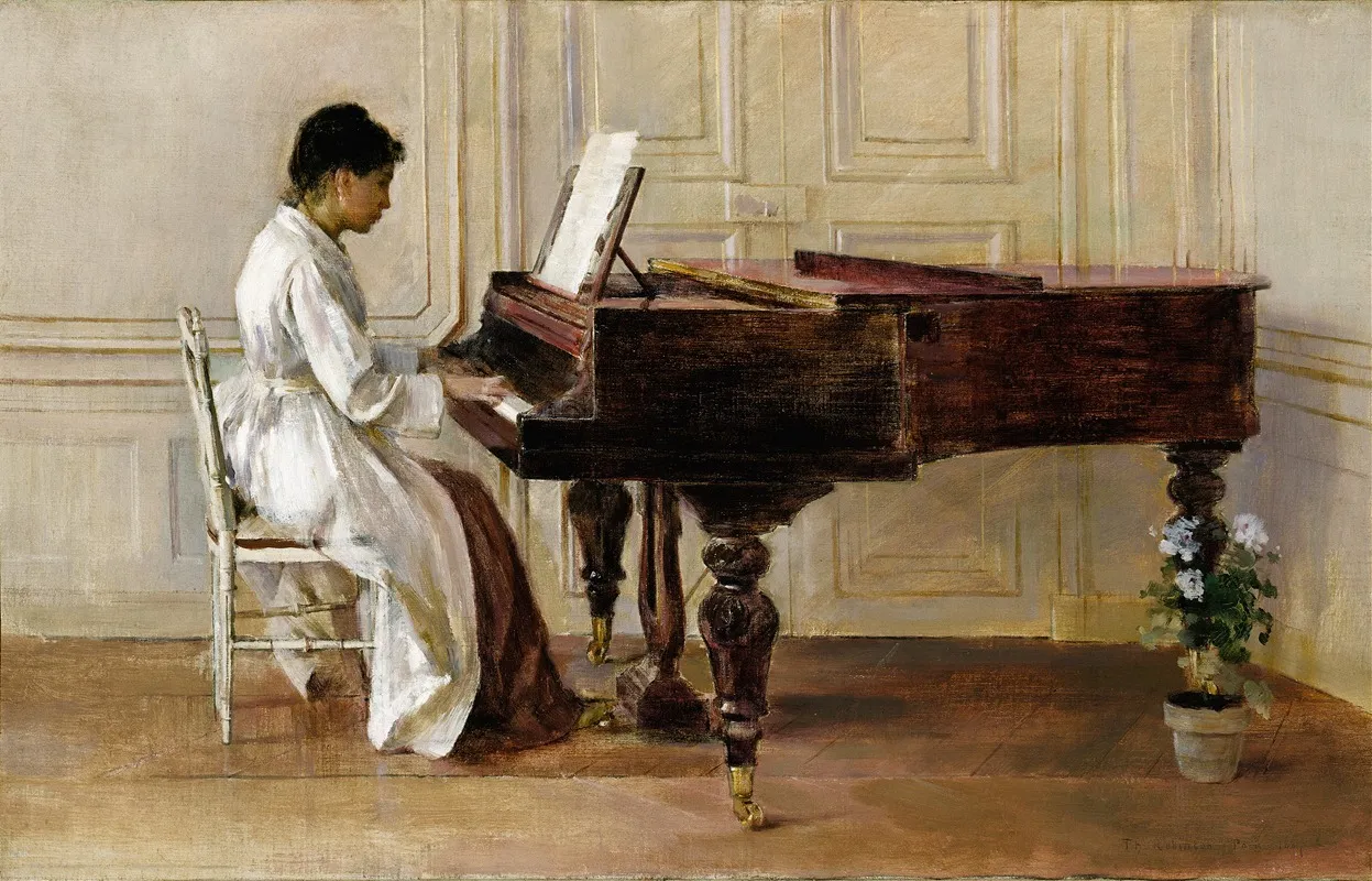 At The Piano 2 by Theodore Robinson - Canvas Print