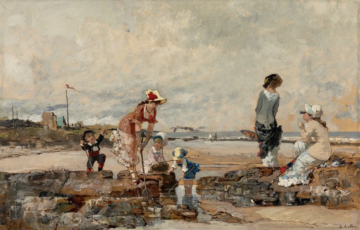 At The Seashore by Luigi Loir - Canvas Print