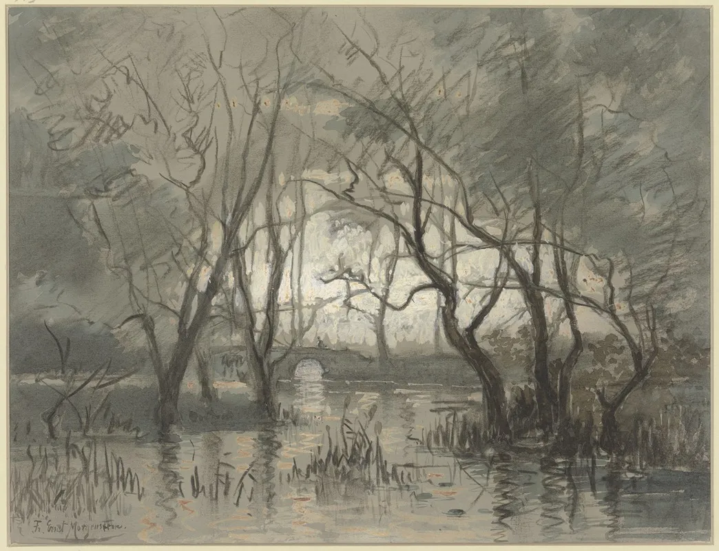 At The Wasserhof Near Oberrad by Friedrich Ernst Morgenstern - Canvas Print