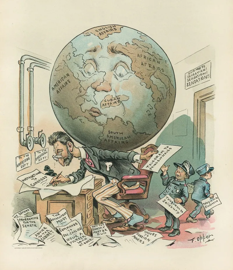Atlas Joe Or The Fearful Responsibilities Of A Self Appointed Manager Of The Universe by Frederick Burr Opper - Canvas Print