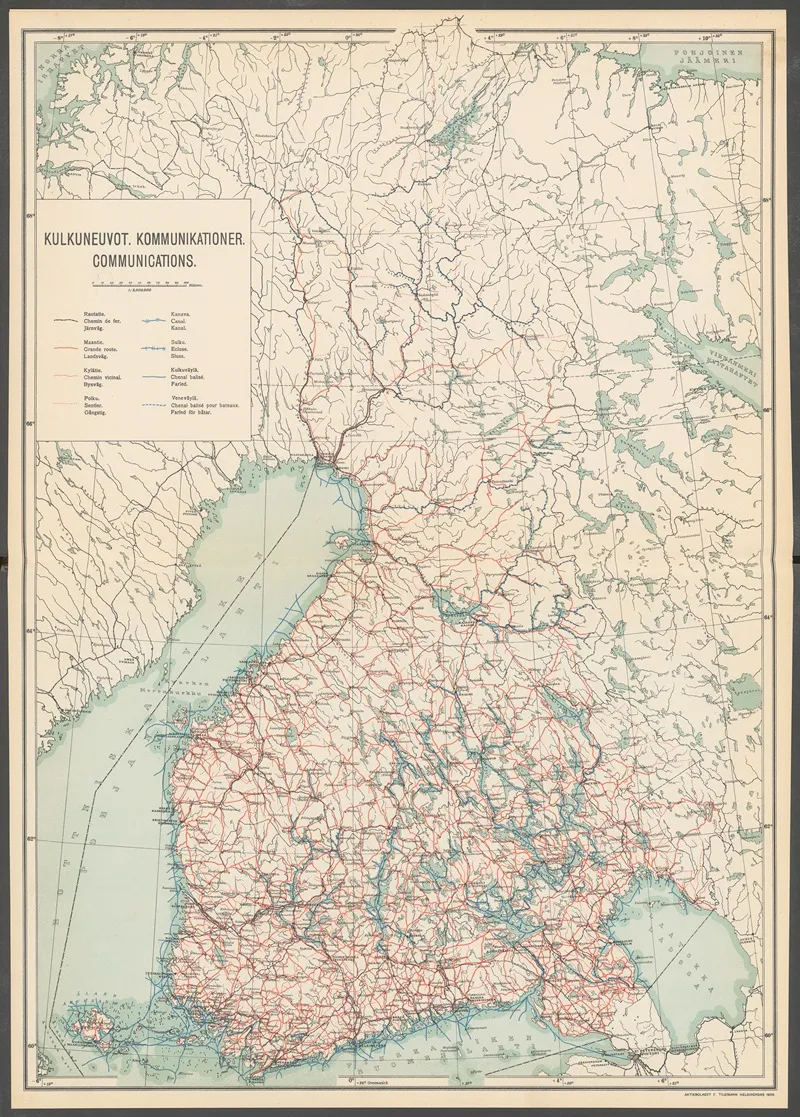 Atlas Ofver Finland Pl 48 by Ferdinand Tilgmann - Canvas Print