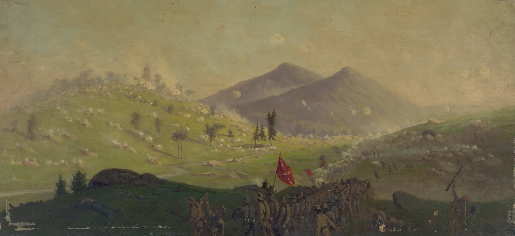 Attack On Little Round Top Held By The 5th Corps Commanded By General Sykes