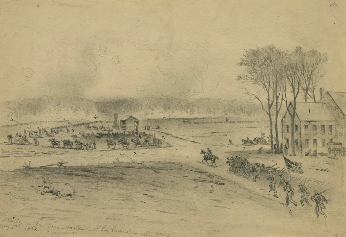 Attack On The Union Position At The Chancellorsville House
