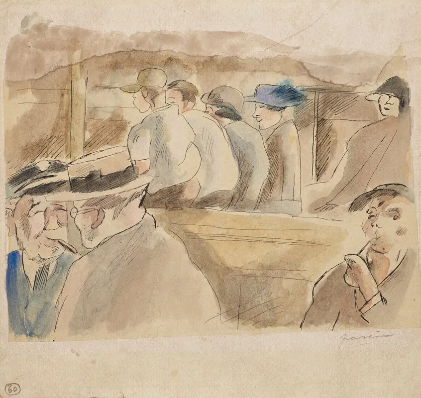 Au Bateau by Jules Pascin - Canvas Print