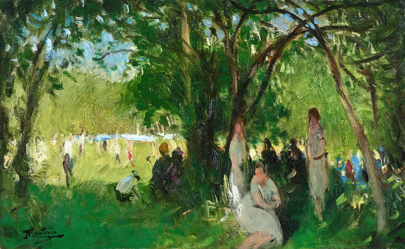 Au Bois De Boulogne 2 by Pierre-Eugène Montézin - Canvas Print