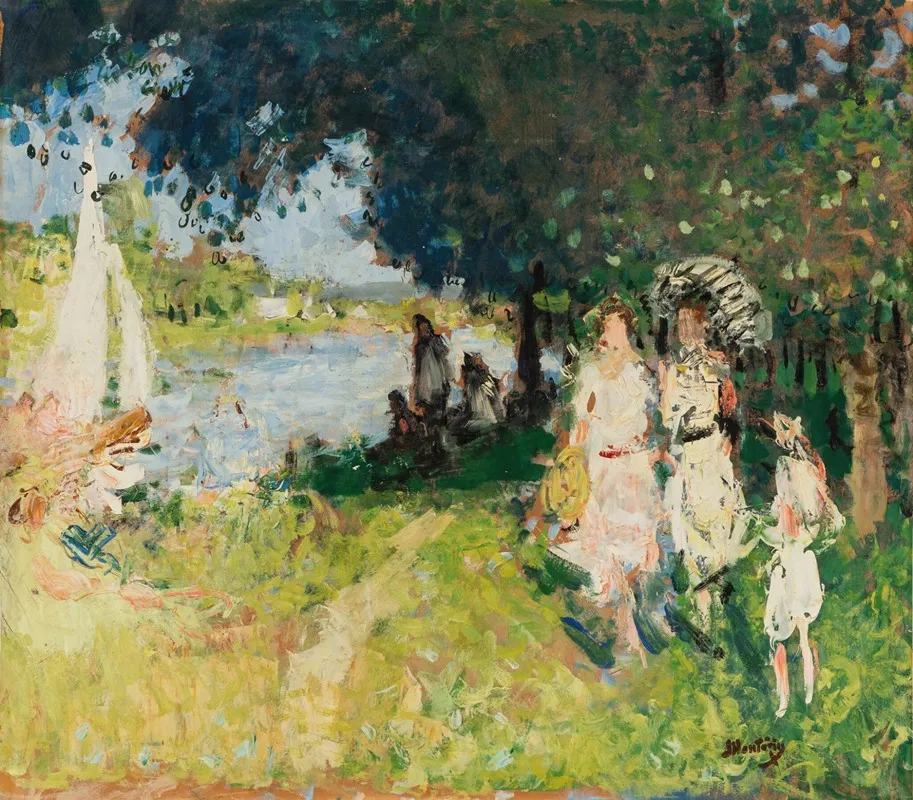 Au Bord De La Seine by Pierre-Eugène Montézin - Canvas Print