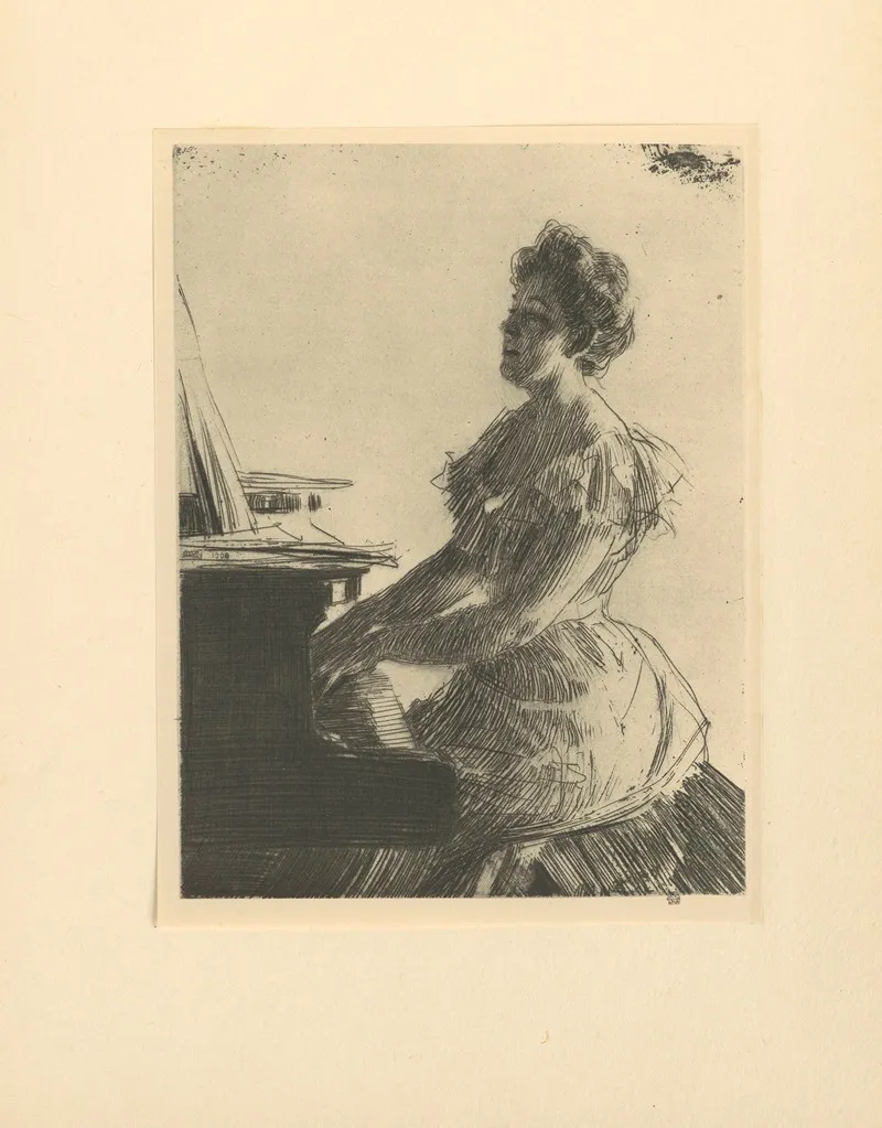 Au Piano by Anders Zorn - Canvas Print