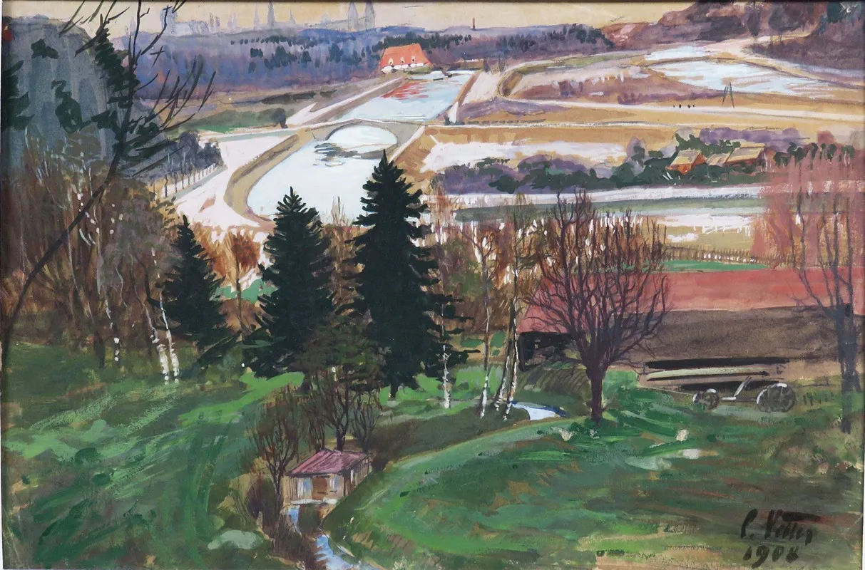 Au Vorstadt Landschaft by Charles Vetter - Canvas Print