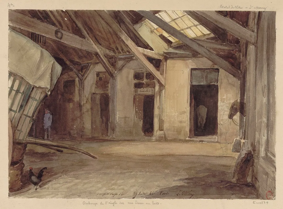 Auberge De Laigle Dor 3e Arrondissement by Léon-Auguste Ottin - Canvas Print