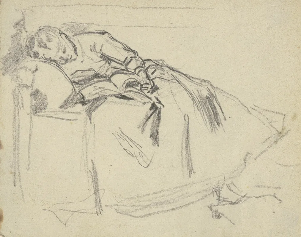 Auf Dem Sofa Eingeschlafene Frau by Philipp Rumpf - Canvas Print
