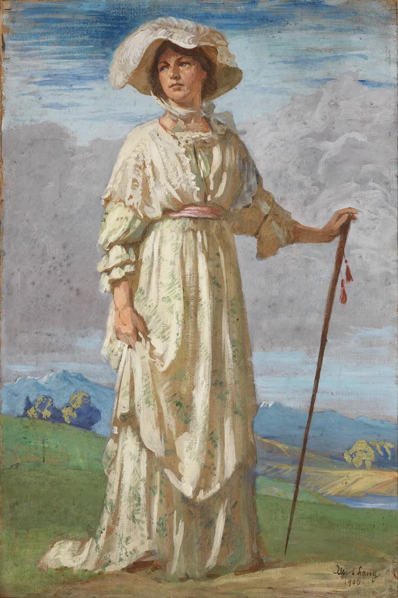 Auf Dem Spaziergang by Albert Lang - Canvas Print