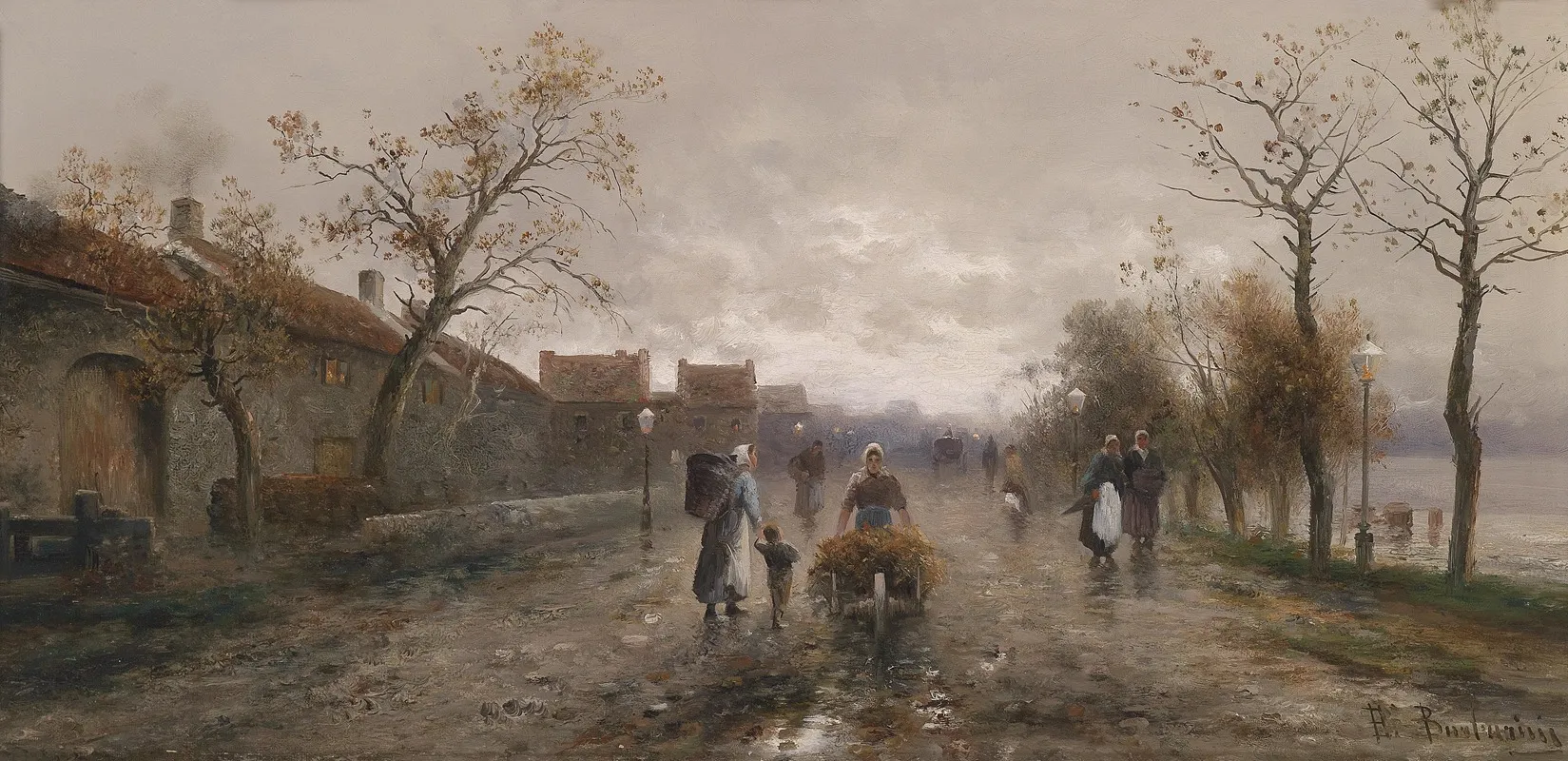 Auf Der Landstrase by Emil Barbarini - Canvas Print