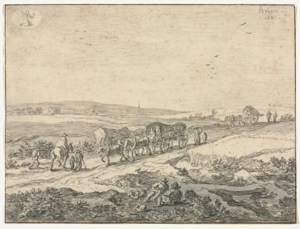 August Landscape With Wagons by Pieter Molyn - Canvas Print