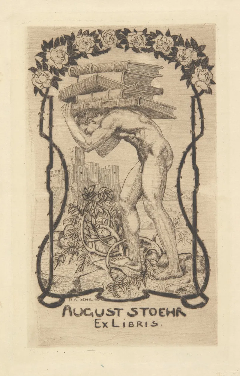 August Stohr Stoehr 1869 1920 Ekslibris