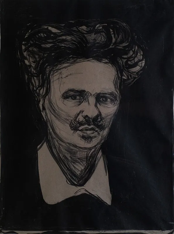 August Strindberg by Edvard Munch - Canvas Print