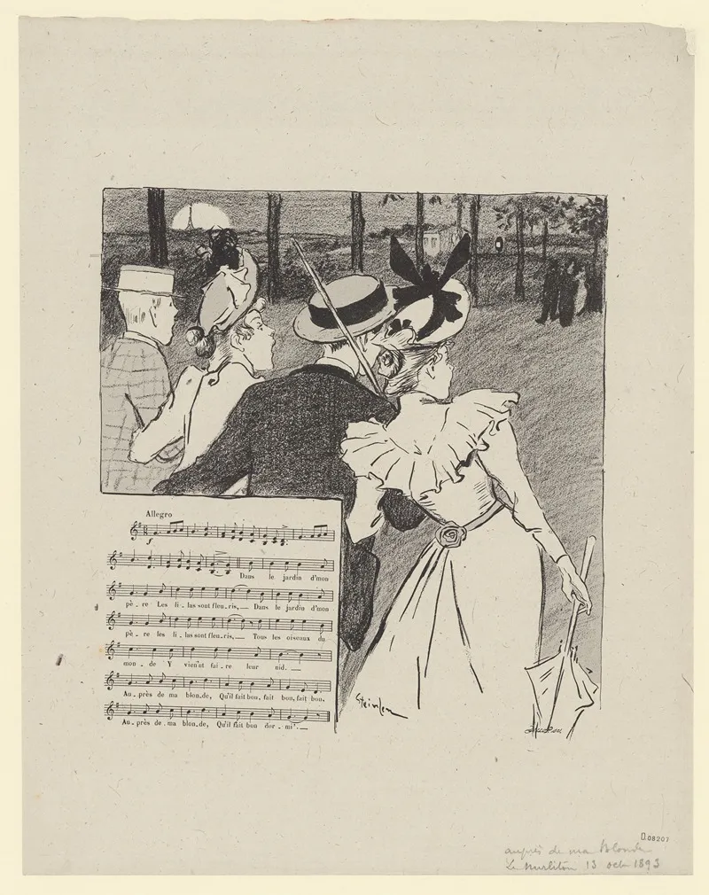 Aupres De Ma Blonde by Théophile Alexandre Steinlen - Canvas Print