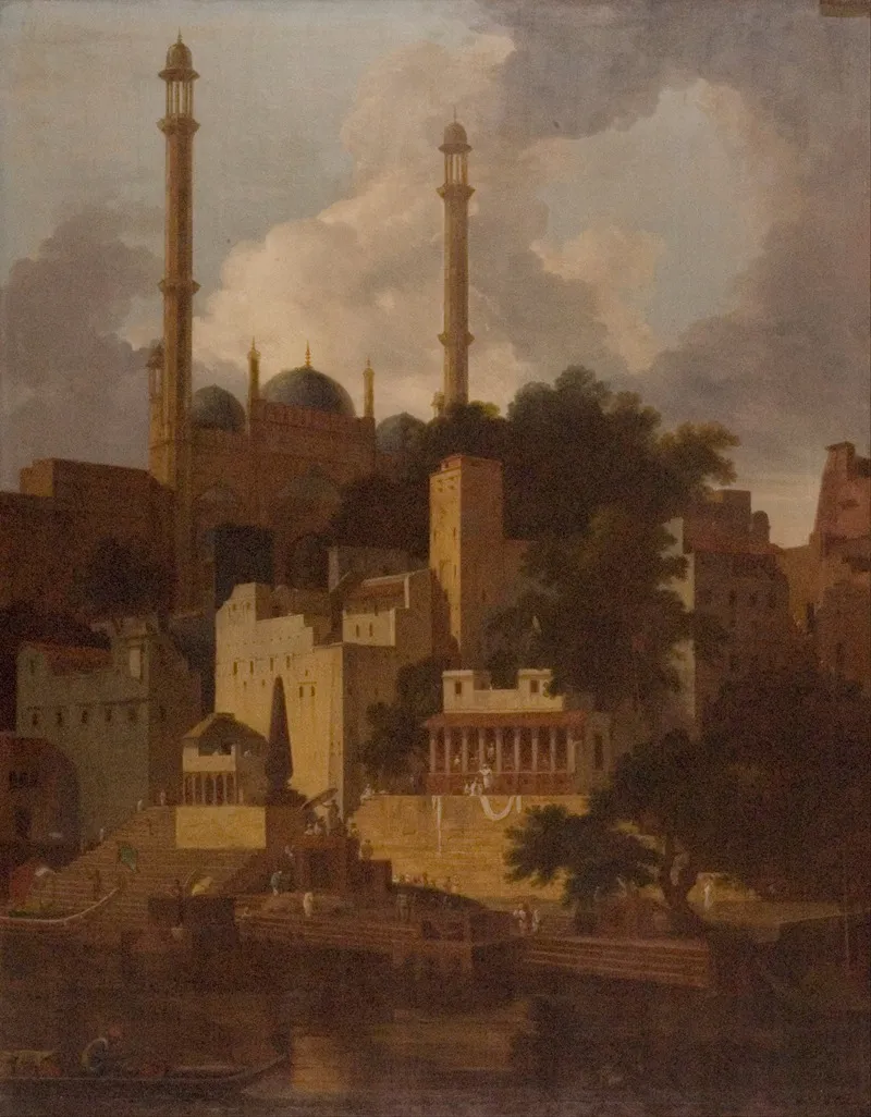 Aurangzebs Mosque by Thomas Daniell - Canvas Print