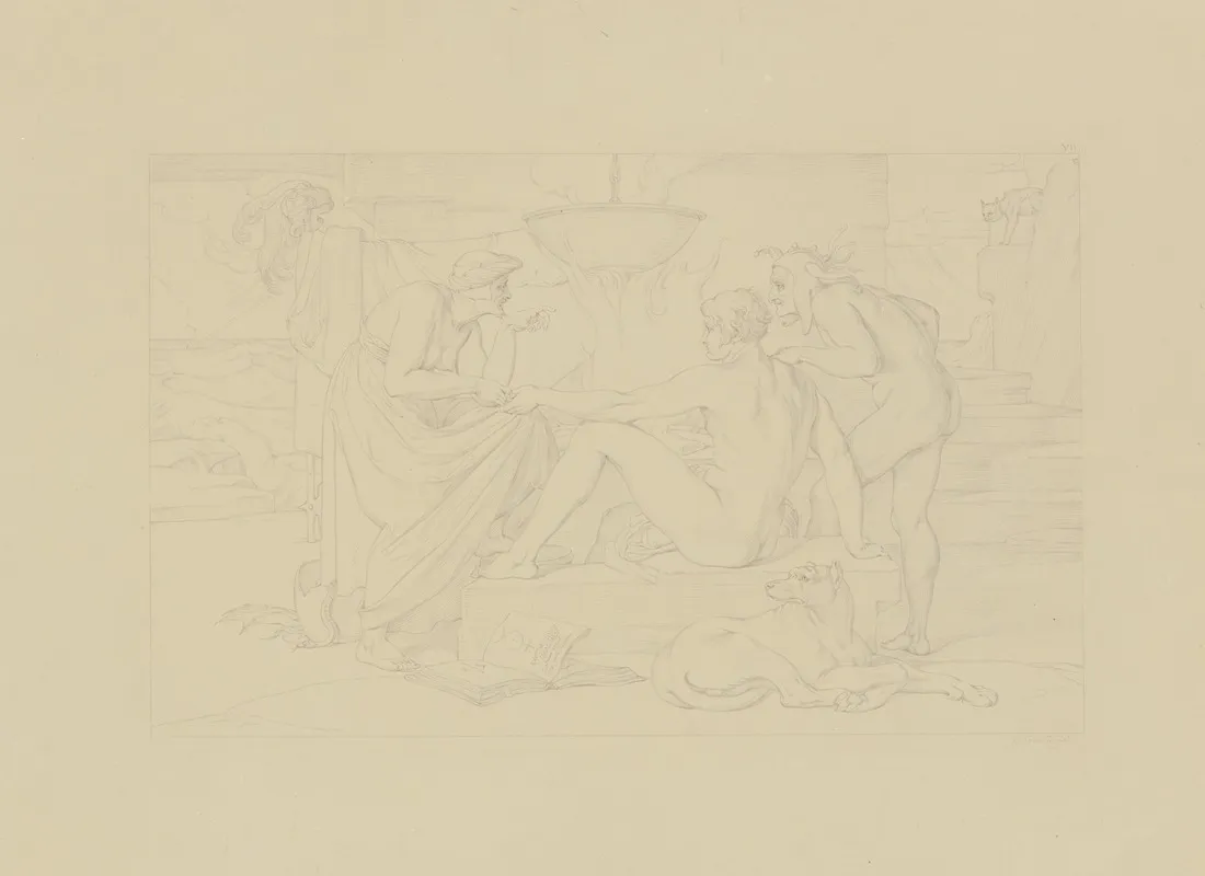 Aus Dem Leben Eines Wustlings Vii Der Wustling Bei Einer Hexe by Bonaventura Genelli - Canvas Print