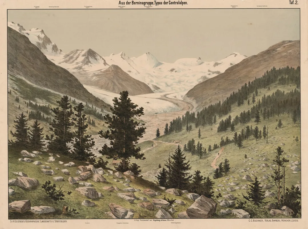 Aus Der Berninagruppe Typus Der Acentralalpen by Vogelsang &amp; Kaiser - Canvas Print