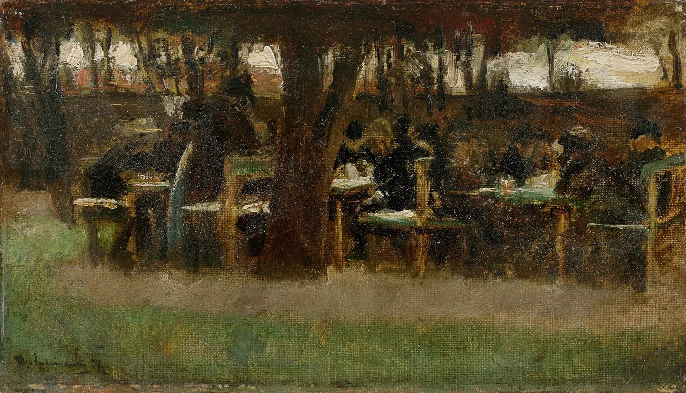 Aus Etzenhausen Gartenwirtschaft by Max Liebermann - Canvas Print