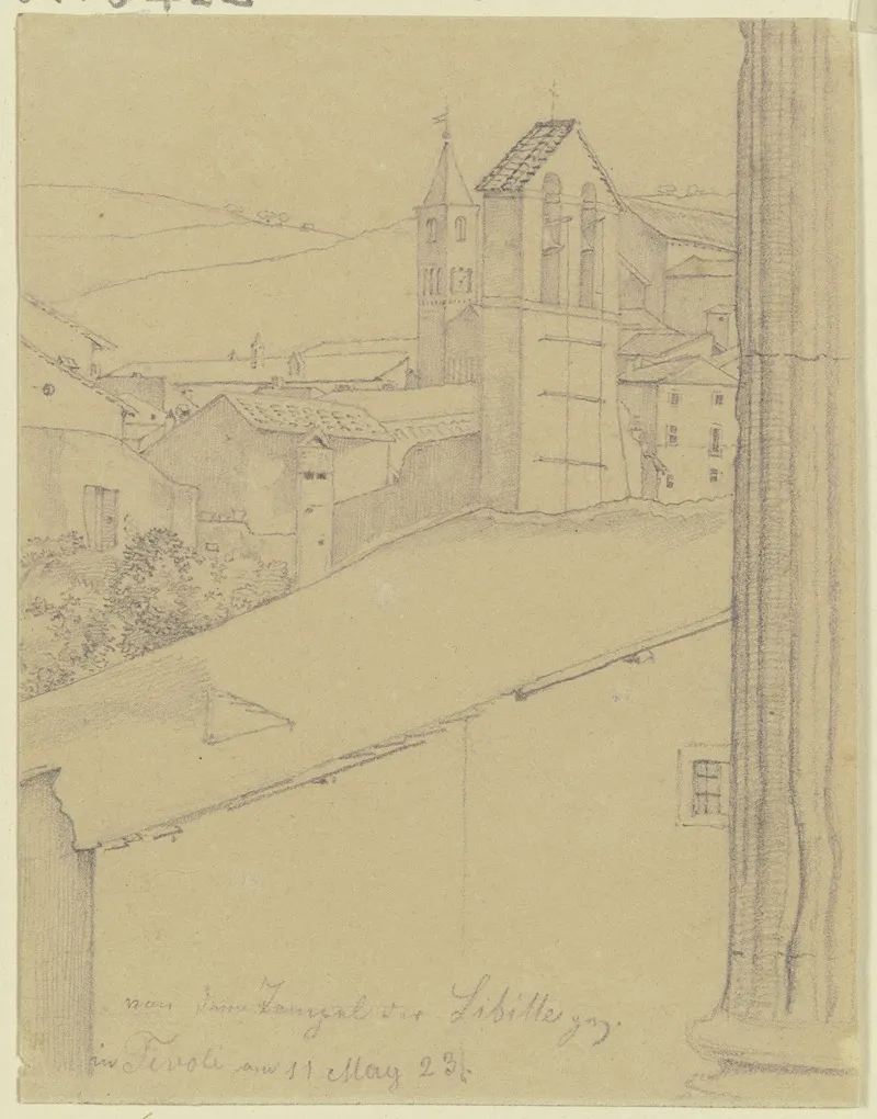 Ausblick Vom Tempel Der Sibylle Uber Die Dacher Von Tivoli by Nikolaus Hoff - Canvas Print