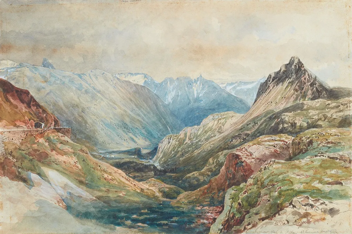 Aussicht Vom Berninapass Ins Poschiavotal by Thomas Ender - Canvas Print