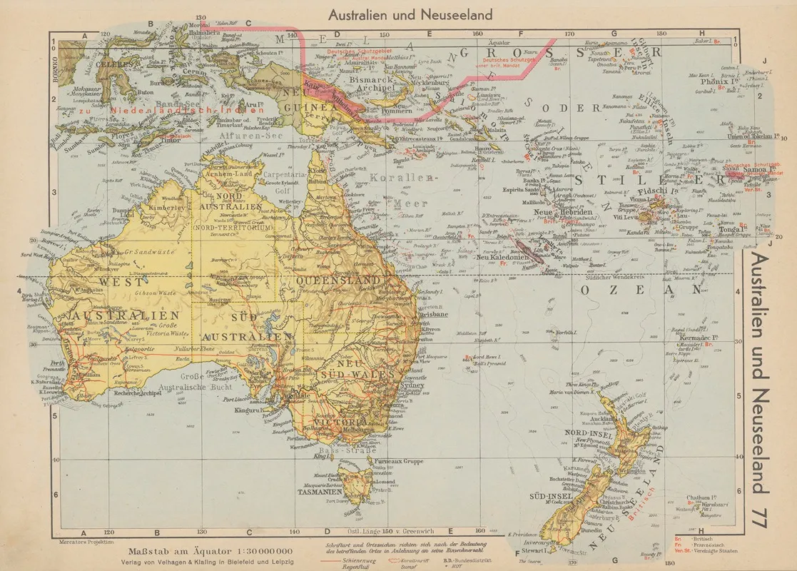 Australien Und Neuseeland 2 by Wolfgang Preuss - Canvas Print