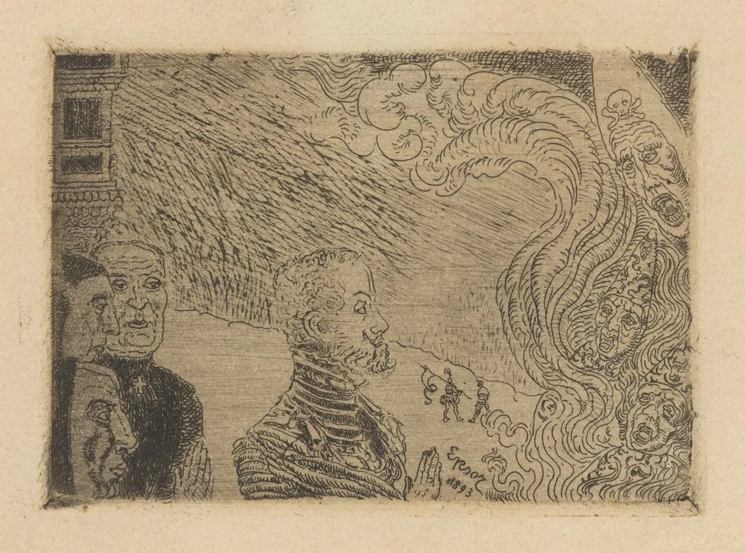 Auto Da Fe 3 by James Ensor - Canvas Print