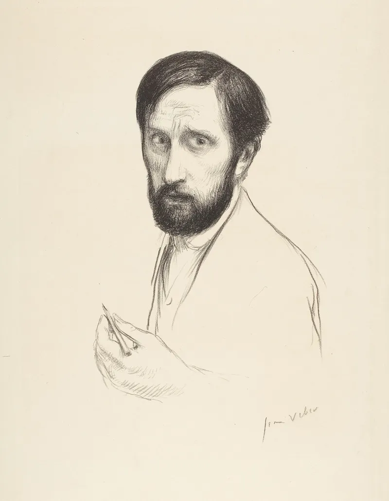 Autoportrait Au Crayon by Jean Veber - Canvas Print