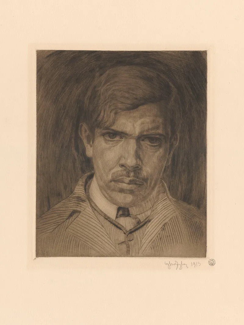 Autoportret Ii by Władysław Skoczylas - Canvas Print
