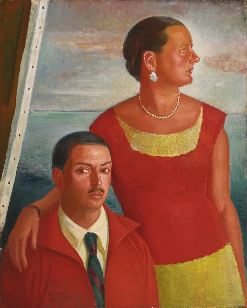 Autorretrato Con Jeannette by Ángel Zárraga - Canvas Print