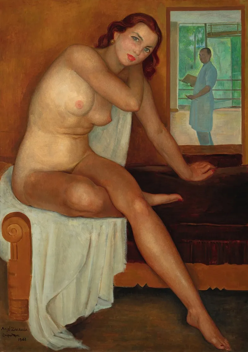 Autorretrato Con Modelo by Ángel Zárraga - Canvas Print