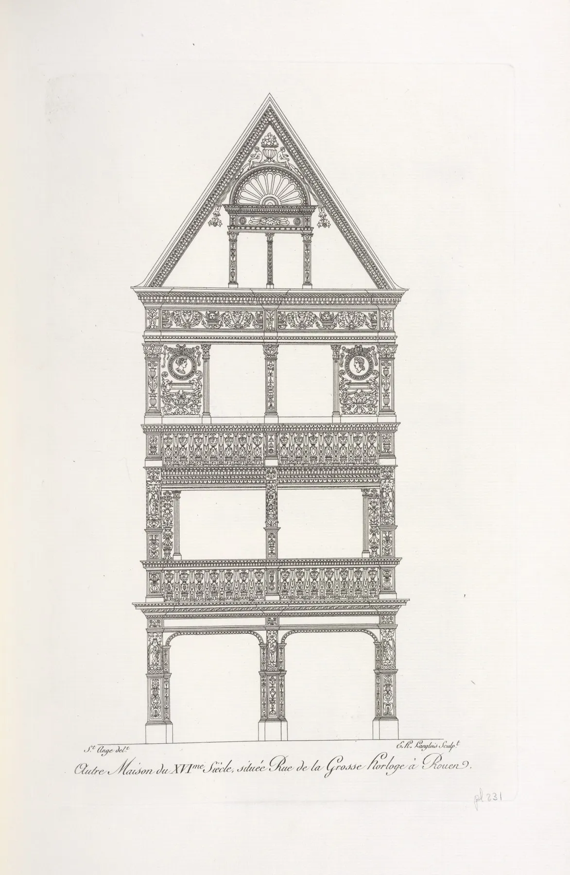 Autre Maison Du Xvime Siecle Situee Rue De La Grosse Horloge A Rouen by Nicolas Xavier Willemin - Canvas Print