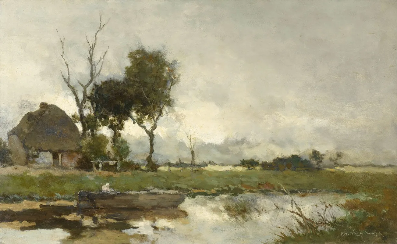 Autumn Landscape 24 by Johan Hendrik Weissenbruch - Canvas Print