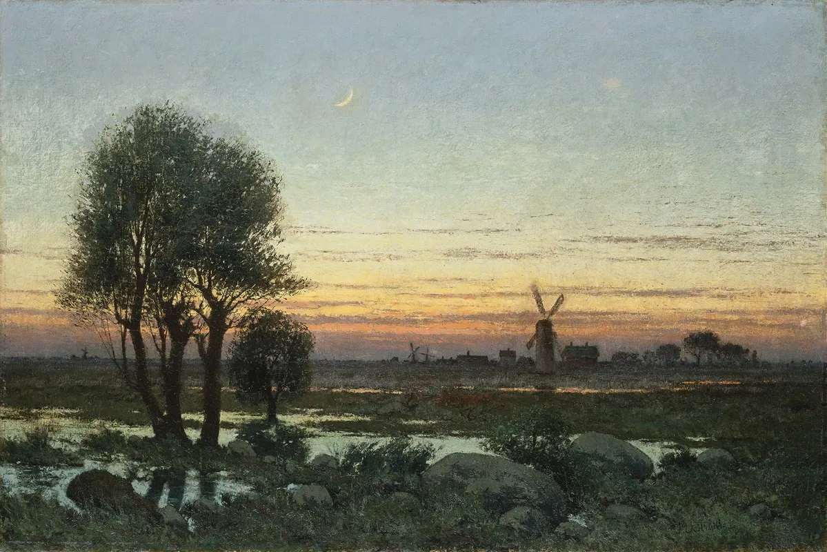 Autumn Landscape In The Glow Of Sunset