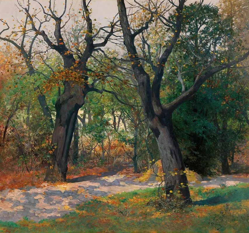 Autumn Morning by Adolf Kaufmann - Canvas Print