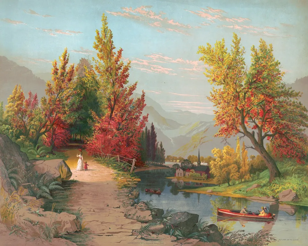 Autumn On The Lehigh by Joseph Hoover - Canvas Print