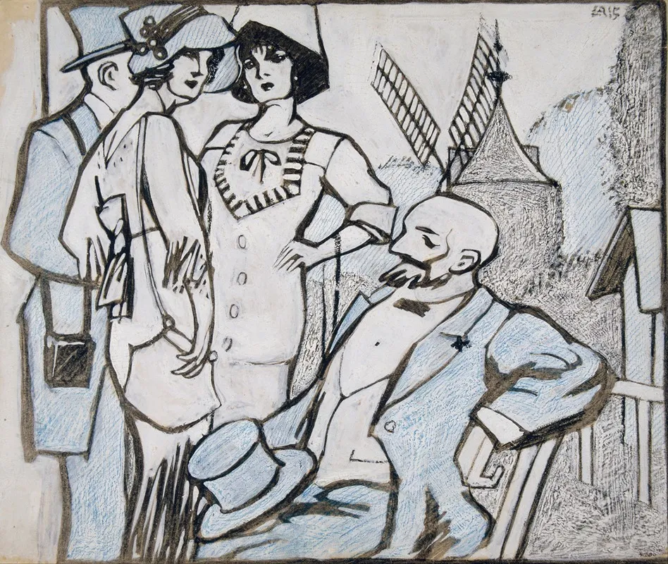 Aux Courses Des Longchamps by Juan Gris - Canvas Print