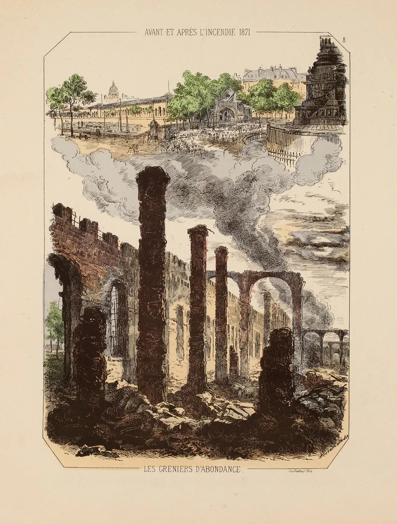 Avant Et Apres Lincendie 1871 Les Greniers Dabondance 8