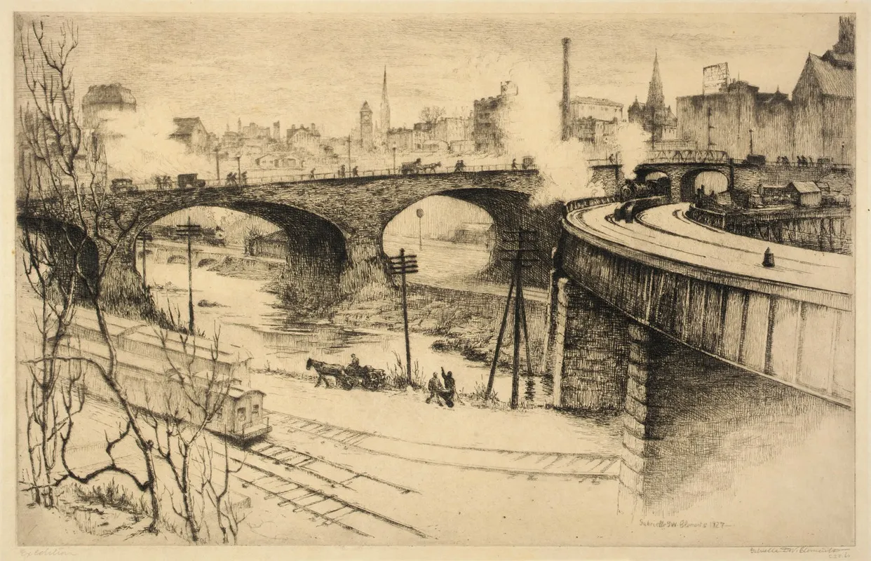 Avenue Bridge Baltimore by Gabrielle de Veaux Clements - Canvas Print