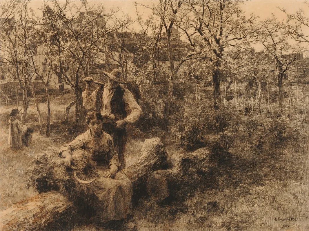 Avril by Léon Augustin Lhermitte - Canvas Print