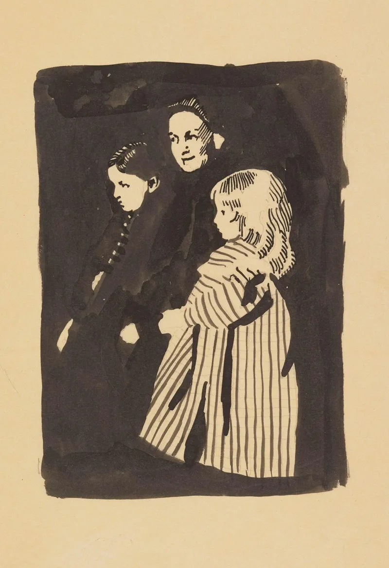 Babcia Z Wnukami by Marian Olszewski - Canvas Print