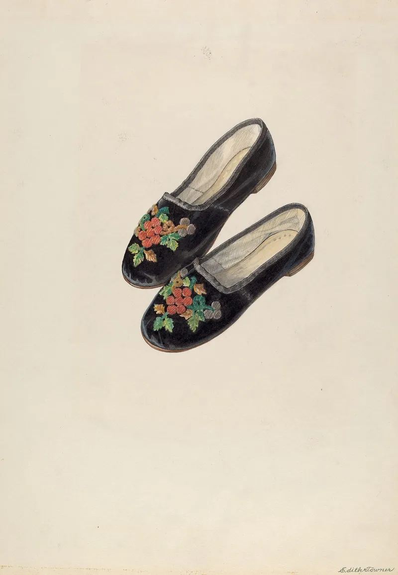 Baby Shoes by Edith Towner - Canvas Print